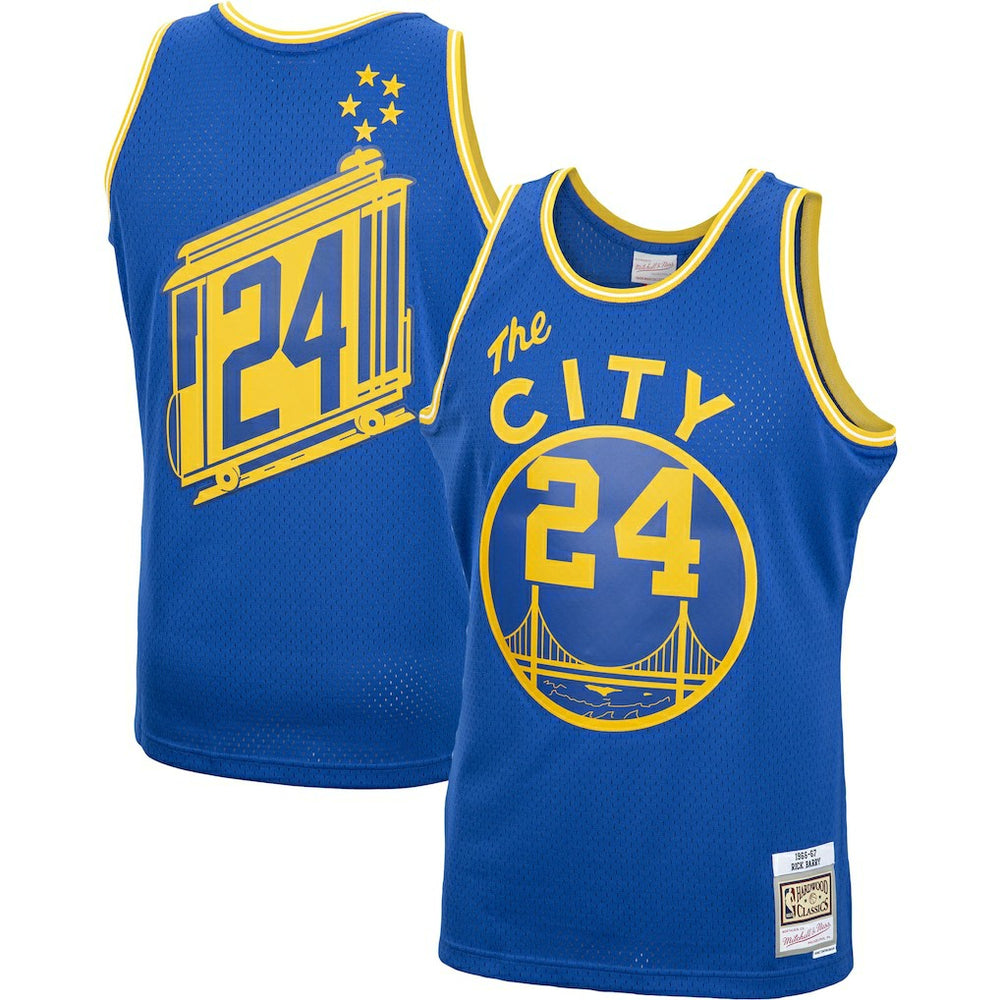 Mitchell & Ness Rick Barry Golden State Warriors 1966/67 Hardwood Classics Swingman Jersey Royal