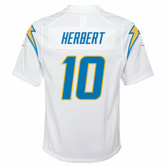 Justin Herbert Los Angeles Chargers Youth Game Jersey - White - Nike