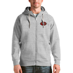 San Francisco 49ers Antigua Victory Full-Zip Hoodie - Heather Gray - NFL