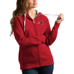 New England Patriots Antigua Women's Victory Full-Zip Hoodie - Red - NFL