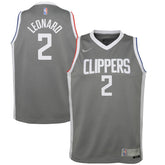 Nike Kawhi Leonard LA Clippers Youth 2020/21 Swingman Player Jersey Gray Earned Edition