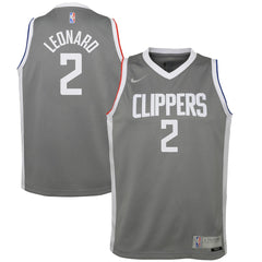Nike Kawhi Leonard LA Clippers Youth 2020/21 Swingman Player Jersey Gray Earned Edition