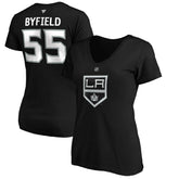 Quinton Byfield Los Angeles Kings Fanatics Women's Authentic Stack Name & Number V-Neck T-Shirt - Black | Fanatics sale