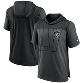 Las Vegas Raiders Performance Hoodie T-Shirt - Heathered Charcoal/Black - Nike