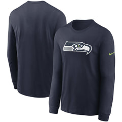 Seattle Seahawks Primary Logo Long Sleeve T-Shirt - College Navy - Nike