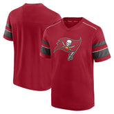 Tampa Bay Buccaneers Textured Hashmark V-Neck T-Shirt - Red - Fanatics