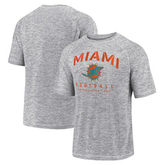 Miami Dolphins Shade Battle Ready Raglan Space-Dye T-Shirt - Gray - Fanatics