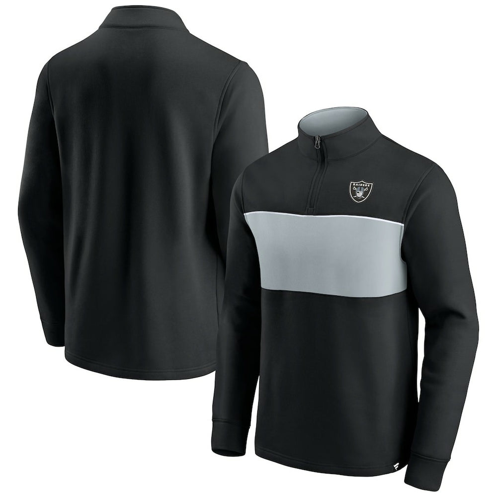 Las Vegas Raiders Block Party Quarter-Zip Jacket - Black/Silver - Fanatics