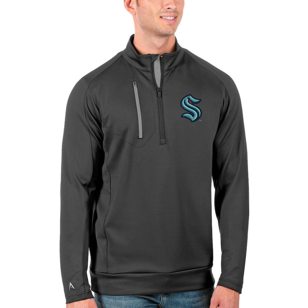 Seattle Kraken Antigua Big & Tall Generation Quarter-Zip Pullover Jacket - Charcoal/Silver | NHL discount