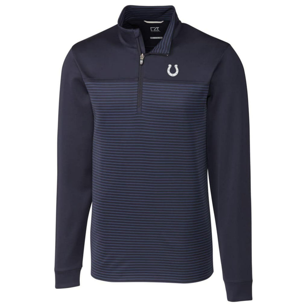 Indianapolis Colts Cutter & Buck Traverse Stripe Quarter-Zip Pullover Jacket - Navy - NFL