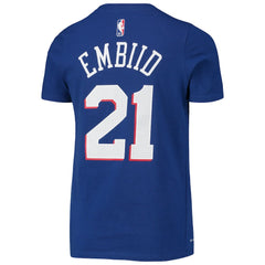 Nike Joel Embiid Philadelphia 76ers Youth Logo Name & Number Performance T-Shirt Royal