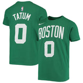 Nike Jayson Tatum Boston Celtics Youth Logo Name & Number Performance T-Shirt Kelly Green