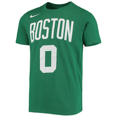 Nike Jayson Tatum Boston Celtics Youth Logo Name & Number Performance T-Shirt Kelly Green