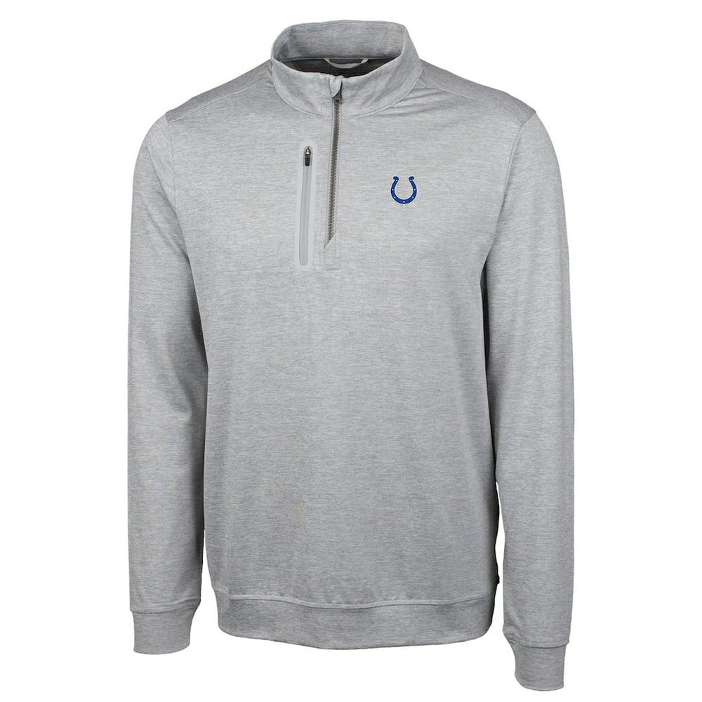 Indianapolis Colts Cutter & Buck Big & Tall Stealth Quarter-Zip Pullover Jacket - Heather Gray - NFL