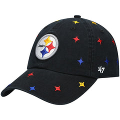 Pittsburgh Steelers '47 Women's Multi Confetti Clean Up Adjustable Hat - Black - 47 brand