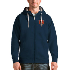 Chicago Bears Antigua Bear Head Victory Full-Zip Hoodie - Navy - NFL