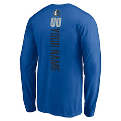 Dallas Mavericks Playmaker Personalized Name & Number Long Sleeve T-Shirt Blue