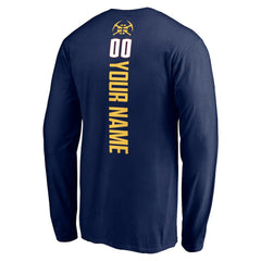 Denver Nuggets Playmaker Personalized Name & Number Long Sleeve T-Shirt Navy