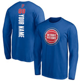 Detroit Pistons Playmaker Personalized Name & Number Long Sleeve T-Shirt Blue