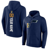 Utah Jazz Playmaker Personalized Name & Number Pullover Hoodie Navy