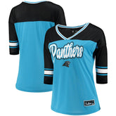 Carolina Panthers 5th & Ocean by New Era Women's Mesh Long Sleeve T-Shirt - Blue - NFL