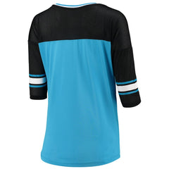 Carolina Panthers 5th & Ocean by New Era Women's Mesh Long Sleeve T-Shirt - Blue - NFL