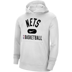 Nike Brooklyn Nets 2021-2022 Spotlight On Court Performance Practice Pullover Hoodie White