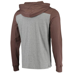 Cleveland Browns '47 Franklin Wooster Long Sleeve Hoodie T-Shirt - Heathered Gray/Brown - 47 brand