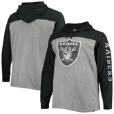Las Vegas Raiders '47 Franklin Wooster Long Sleeve Hoodie T-Shirt - Heathered Gray/Black - 47 brand