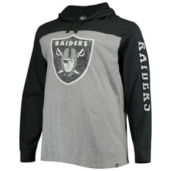 Las Vegas Raiders '47 Franklin Wooster Long Sleeve Hoodie T-Shirt - Heathered Gray/Black - 47 brand
