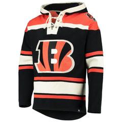 Cincinnati Bengals '47 Lacer V-Neck Pullover Hoodie - Black - 47 brand