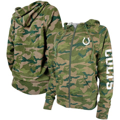 Indianapolis Colts New Era Women's Raglan Full-Zip Hoodie - Camo - NFL