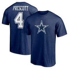 Dak Prescott Dallas Cowboys Player Icon Name & Number T-Shirt - Navy - Fanatics