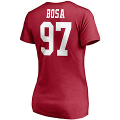 Nick Bosa San Francisco 49ers Women's Player Icon Name & Number V-Neck T-Shirt - Scarlet - Fanatics