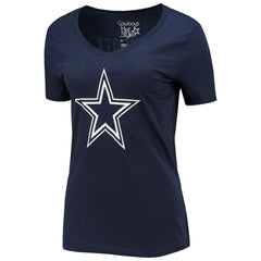 Dak Prescott Dallas Cowboys Women's Player Icon Name & Number V-Neck T-Shirt - Navy - Fanatics