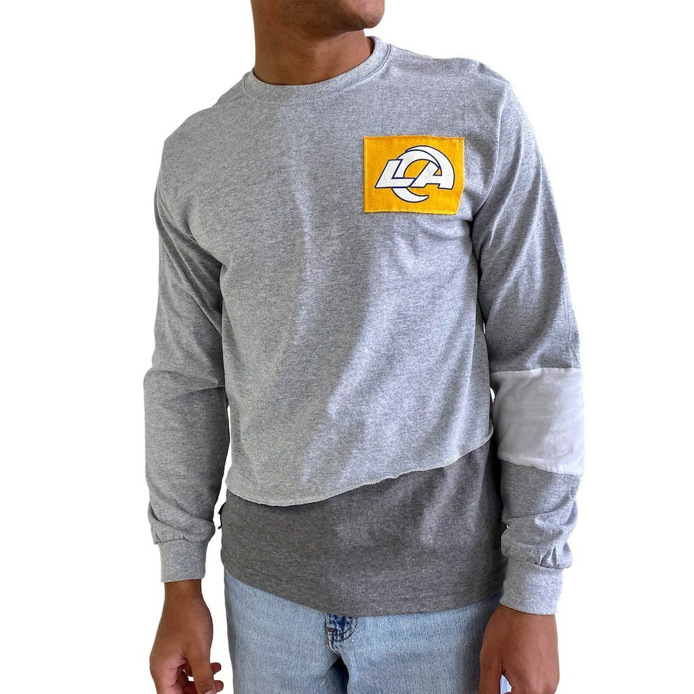 Los Angeles Rams Refried Apparel Sustainable Angle Long Sleeve T-Shirt - Gray - NFL