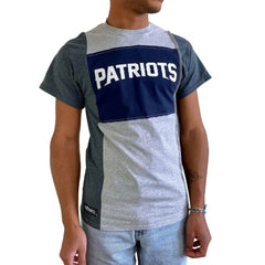 New England Patriots Refried Apparel Sustainable Split T-Shirt - Heather Gray - NFL