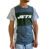 New York Jets Refried Apparel Sustainable Split T-Shirt - Heather Charcoal - NFL