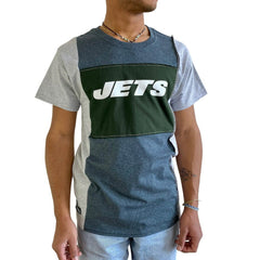 New York Jets Refried Apparel Sustainable Split T-Shirt - Heather Charcoal - NFL
