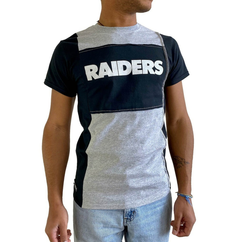 Las Vegas Raiders Refried Apparel Sustainable Split T-Shirt - Heather Gray - NFL