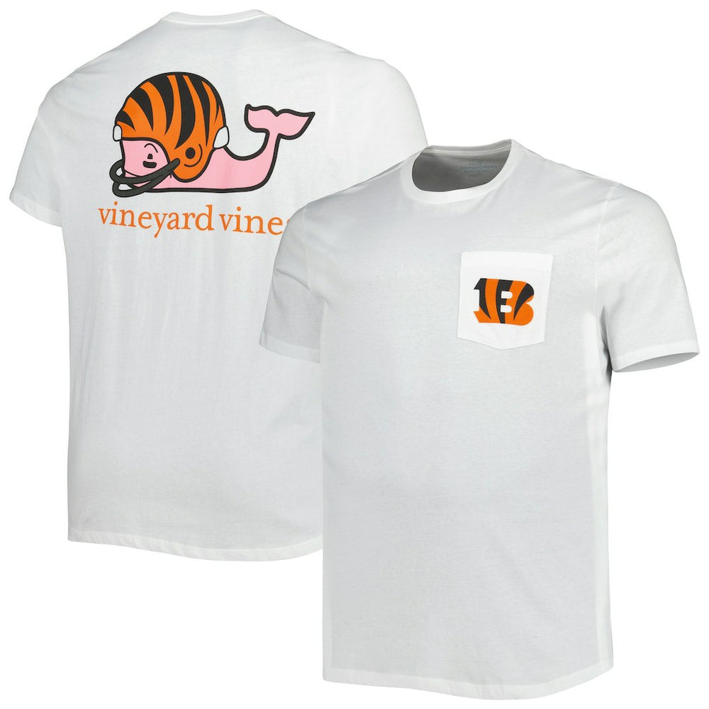 Cincinnati Bengals Vineyard Vines Big & Tall Helmet T-Shirt - White - NFL