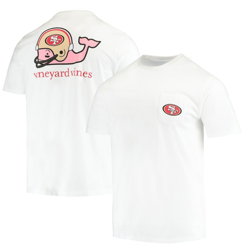 San Francisco 49ers Vineyard Vines Big & Tall Helmet T-Shirt - White - NFL