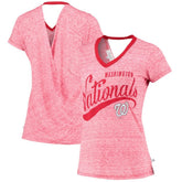 Washington Nationals Touch Women's Hail Mary V-Neck Back Wrap T-Shirt Discount
