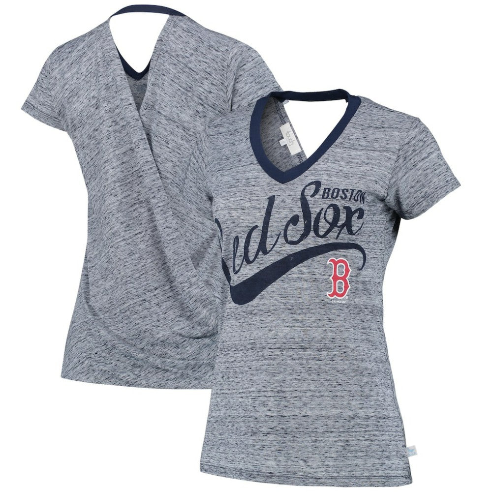 Boston Red Sox Touch Women's Hail Mary V-Neck Back Wrap T-Shirt Near Me