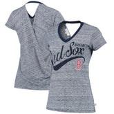 Boston Red Sox Touch Women's Hail Mary V-Neck Back Wrap T-Shirt Near Me