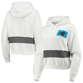 Carolina Panthers Refried Apparel Women's Sustainable Crop Dolman Pullover Hoodie - White - NFL