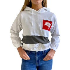 Tampa Bay Buccaneers Refried Apparel Women's Sustainable Crop Dolman Pullover Hoodie - White - NFL