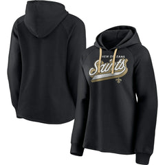 New Orleans Saints Women's First Contact Raglan Pullover Hoodie - Black - Fanatics