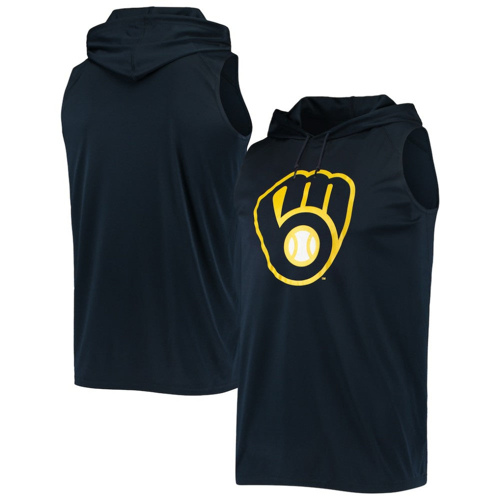 Milwaukee Brewers Stitches Sleeveless Pullover Hoodie Online