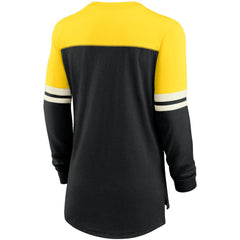 Pittsburgh Steelers Women's Retro Script Performance Tri-Blend Long Sleeve T-Shirt - Black/Gold - Nike